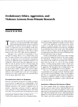 Evolutionary Ethics, Aggression, and Violence