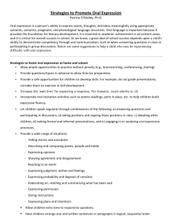 Strategies to Promote Oral Expression