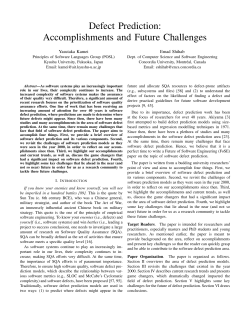 Defect Prediction: Accomplishments and Future Challenges