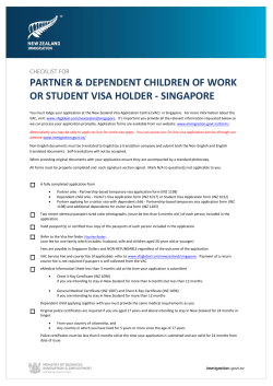 Partner or Dependent of a Student Visa Holder Checklist