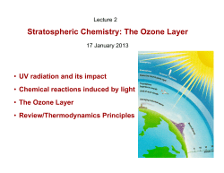 Stratospheric Chemistry: The Ozone Layer