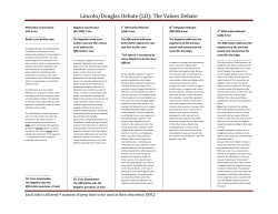 Lincoln/Douglas Debate (LD): The Values Debate