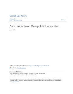 Anti-Trust Acts and Monopolistic Competition