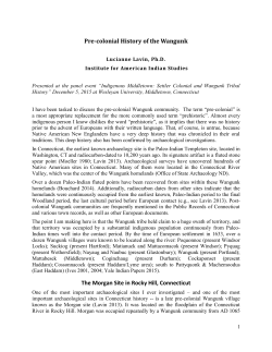 Pre-colonial History of the WangunkOpens in a new window