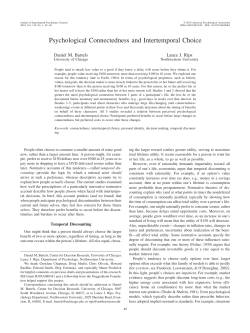 Psychological Connectedness and Intertemporal Choice