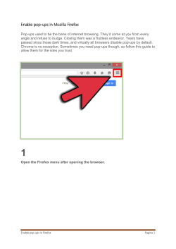 Enable pop-ups in Mozilla Firefox - e