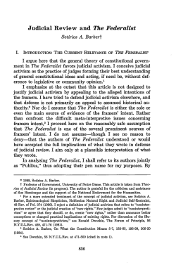 Judicial Review and "The Federalist"