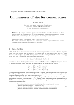 On measures of size for convex cones