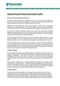 Introduction to Deferred Payment Agreements