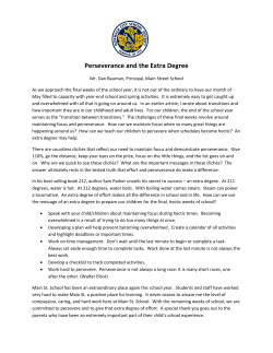 Perseverance and the Extra Degree