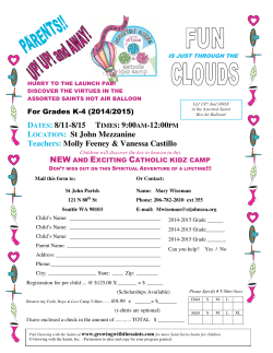 DATES: 8/11-8/15 TIMES: 9:00 AM