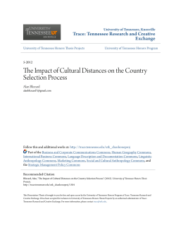 The Impact of Cultural Distances on the Country Selection Process
