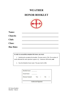 WEATHER HONOR BOOKLET