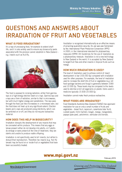 questions and answers about irradiation of fruit and vegetables
