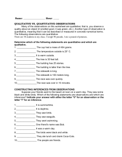 qualitative vs. quantitative observations