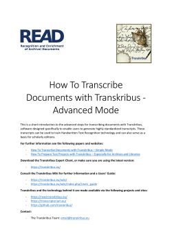 How To Transcribe &ndash; Advanced Mode