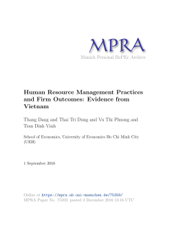 Human Resource Management Practices and Firm Outcomes