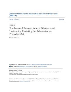 Fundamental Fairness, Judicial Efficiency and Uniformity: Revisiting