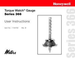 Torque Watch Gauge Series 366 User Instructions