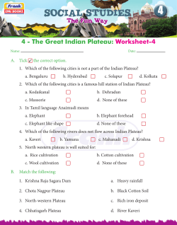 4 - The Great Indian Plateau: Worksheet-4