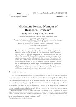 Maximum Forcing Number of Hexagonal Systems, pp. 493-500