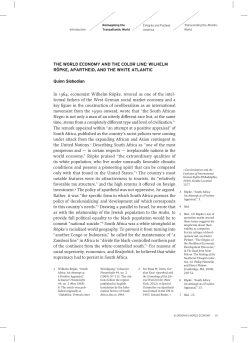 THE WORLD ECONOMY AND THE COLOR LINE