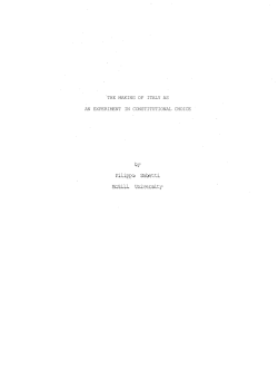 by Filippo Sabetti McGill University THE MAKING OF ITALY AS AN
