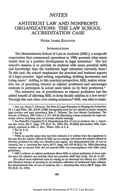 Antitrust Law and Nonprofit Organizations