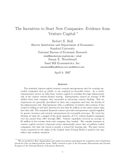 The Incentives to Start New Companies: Evidence from Venture