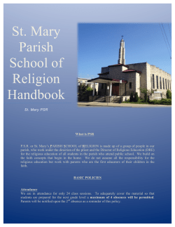 St. Mary Parish School of Religion Handbook
