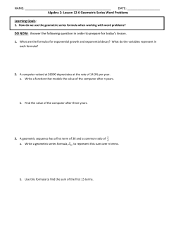 Lesson 12-6 Geometric Series Word