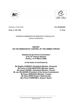 Report on the Democratic Control of the Armed Forces CDL