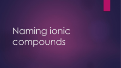 Naming ionic compounds