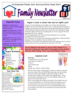 our August 2016 Newsletter. - Professional Family Care Services