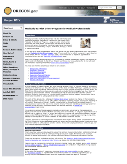 Medically At-Risk Driver Program for Medical Professionals