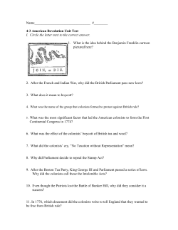 American Revolution Study Guide