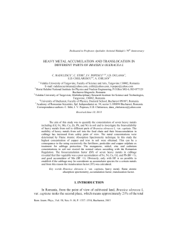 HEAVY METAL ACCUMULATION AND TRANSLOCATION IN