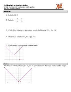 1.2 Exploring Absolute Value