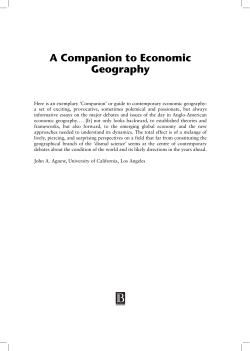 A Companion to Economic Geography