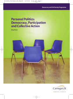 Personal Politics: Democracy, Participation and Collective Action