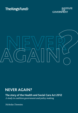 Never again? The story of the Health and Social
