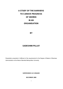 a study of the barriers to career progress of
