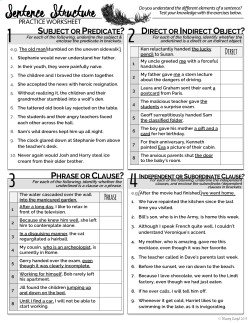 Sentence Structure