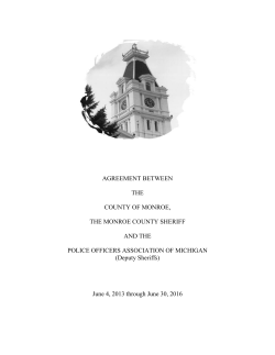 AGREEMENT BETWEEN THE COUNTY OF MONROE, THE