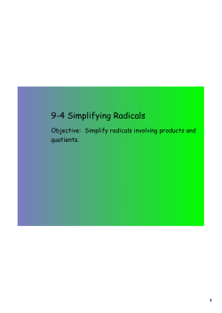 9-4 Simplifying Radicals