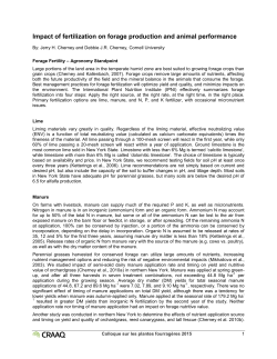 Impact of fertilization on forage production and animal
