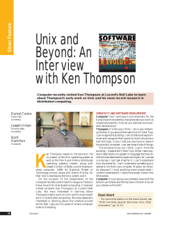 Unix and Beyond: An Interview with Ken Thompson
