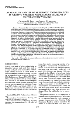 Availability and Use of Arthropod Food Resources by Wilson`s