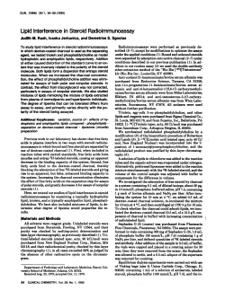 Lipid Interference in Steroid Radioimmunoassay