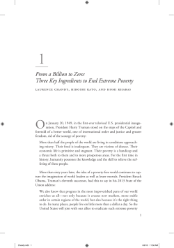 From a Billion to Zero: Three Key Ingredients to End Extreme Poverty